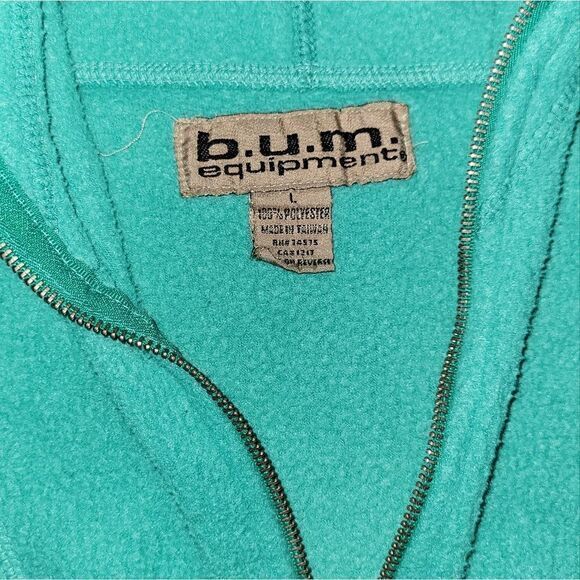 90s Vintage BUM Equipment Pullover Fleece Hoodie size Large - Picture 5 of 8